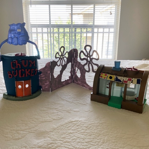 Mattel Toys Spongebob Chum Bucket Krusty Krab Imaginext Playset